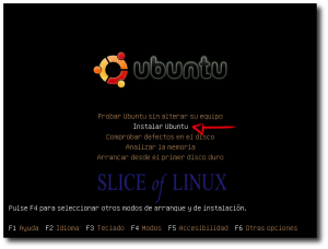 Elegimos Instalar Ubuntu